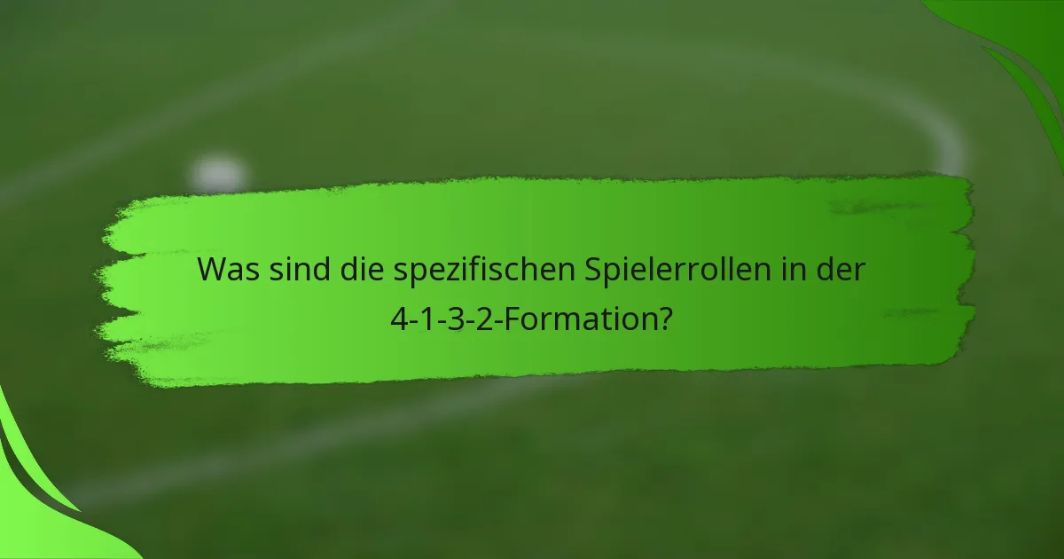 Was sind die spezifischen Spielerrollen in der 4-1-3-2-Formation?