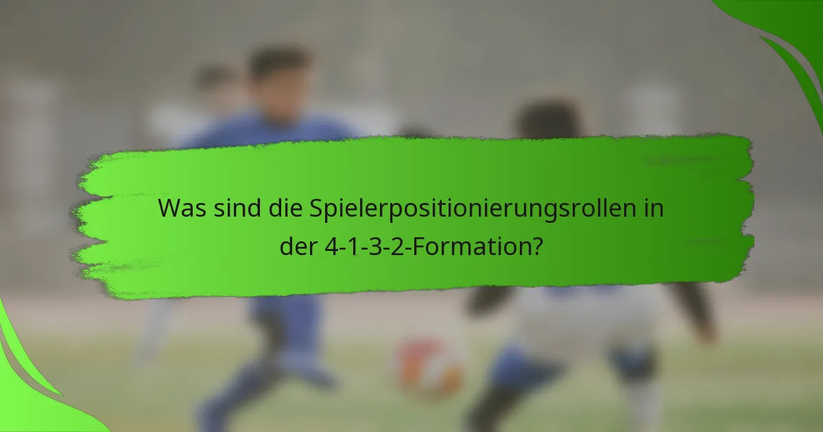 Was sind die Spielerpositionierungsrollen in der 4-1-3-2-Formation?