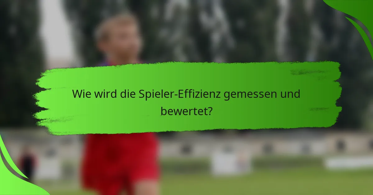 Wie wird die Spieler-Effizienz gemessen und bewertet?